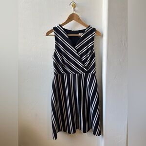 Elle Black and White Striped Mini Dress